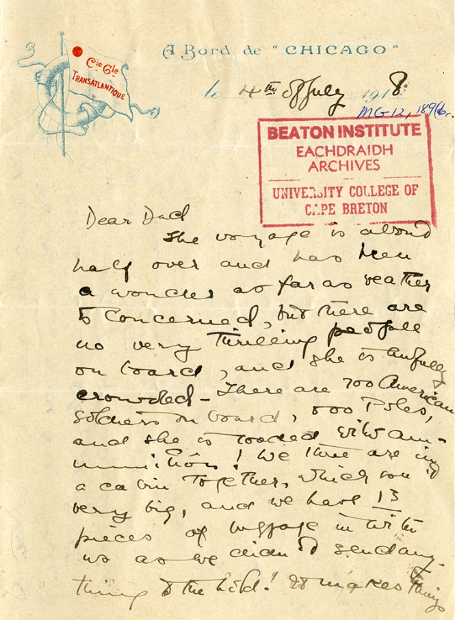 Letter from Katharine McLennan to J.S. McLennan